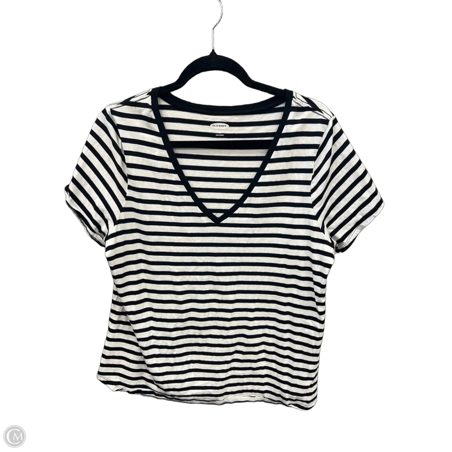 Top Short Sleeve By Olsenboye In Striped Pattern, Size: Xl