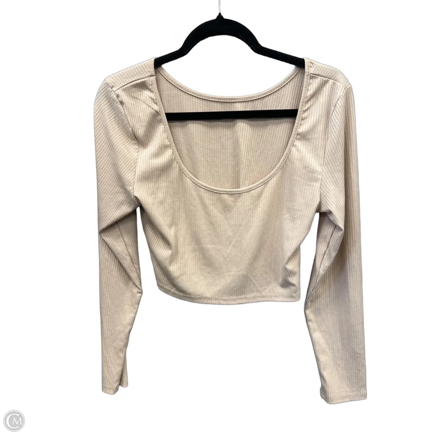 Top Long Sleeve By Cmf In Beige, Size: L