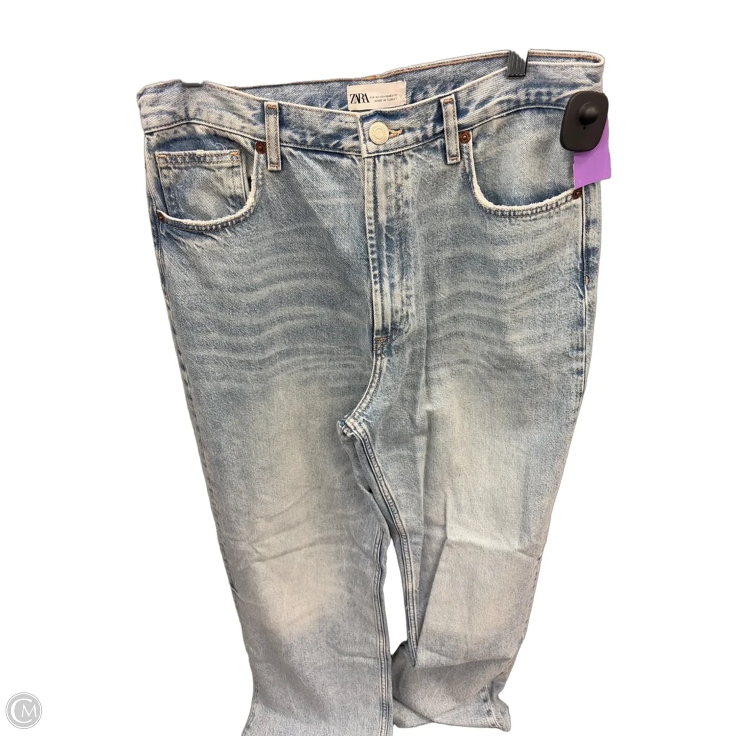 Jeans Straight By Zara In Blue Denim, Size: 10