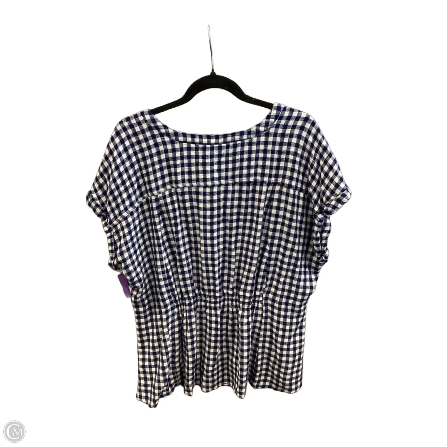 Top Short Sleeve By Maurices In Plaid Pattern, Size: 1x