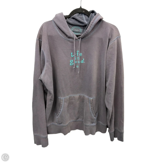Sweatshirt Hoodie By Life Is Good In Grey, Size: Xxl