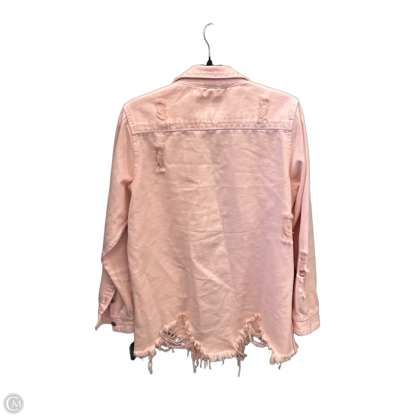Jacket Denim By American Bazi In Pink Denim, Size: L