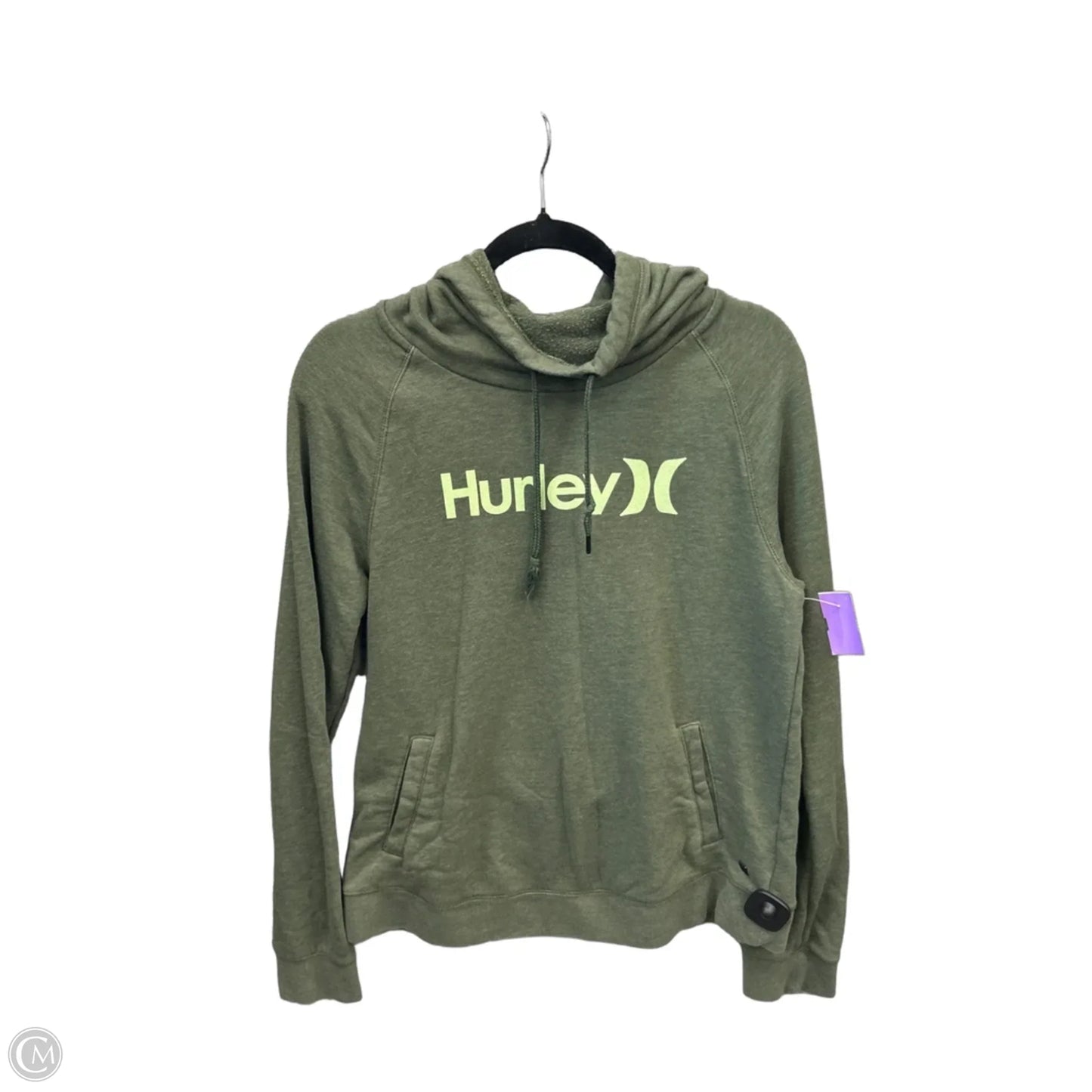 Sweatshirt Hoodie By Hurley In Green, Size: M