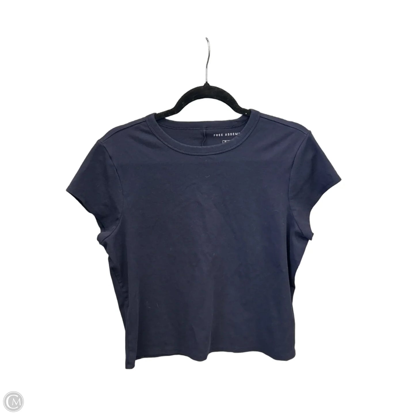 Top Short Sleeve By Free Assembly In Navy, Size: Xl