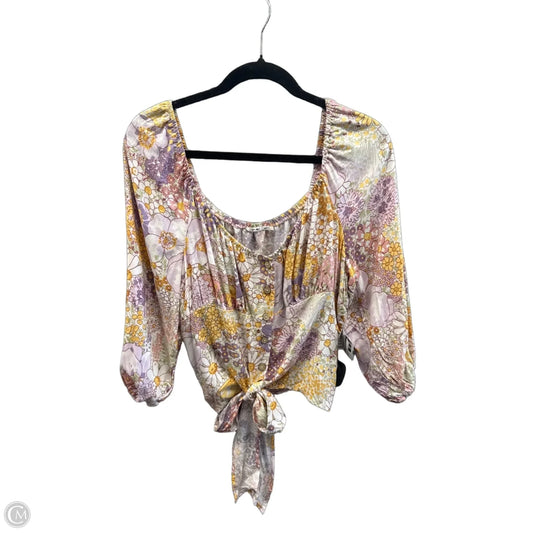 Top Short Sleeve By Clothes Mentor In Floral Print, Size: Xl