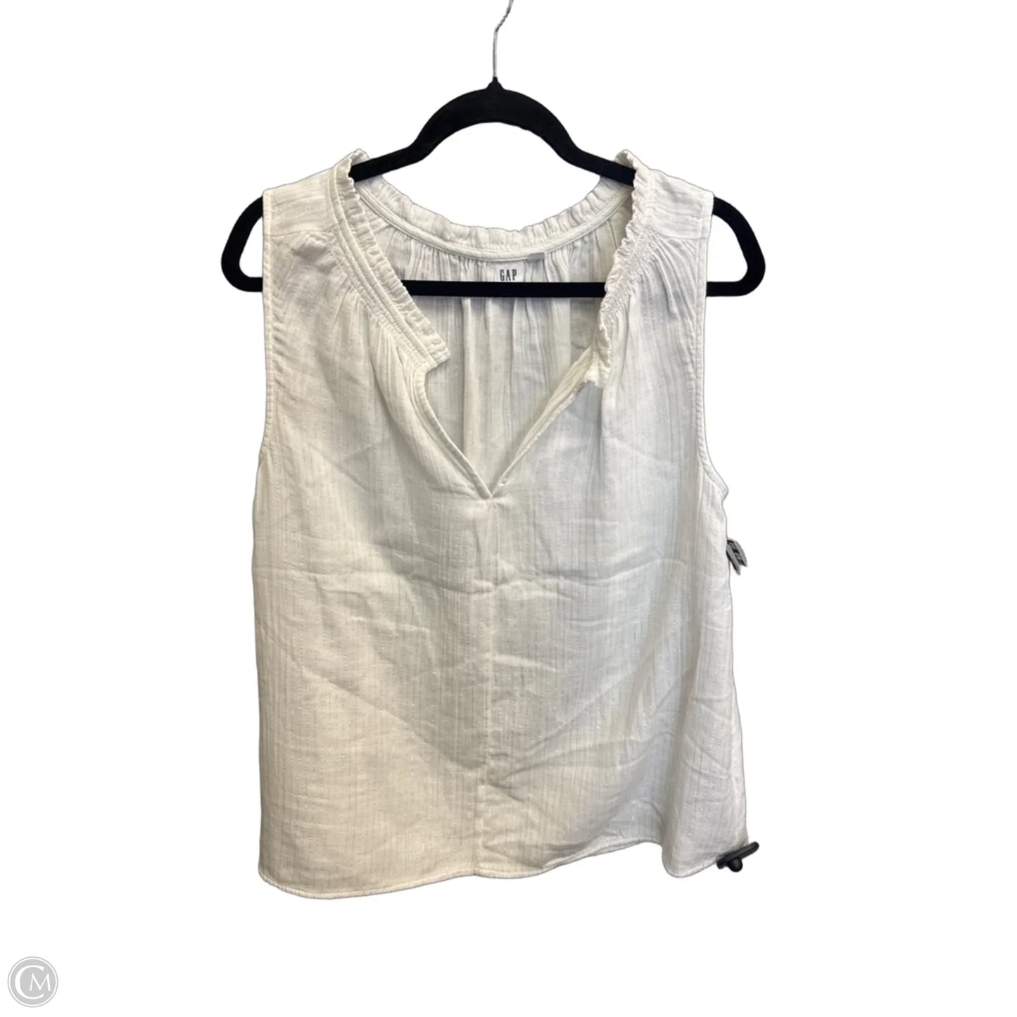 Top Sleeveless By Gap In White, Size: Xl
