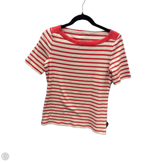 Top Short Sleeve By Talbots In Striped Pattern, Size: S