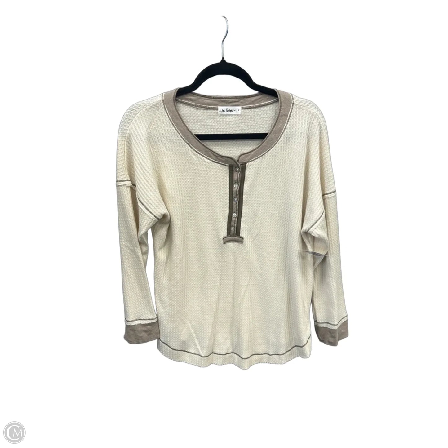 Top Long Sleeve By In Loom In Cream, Size: S