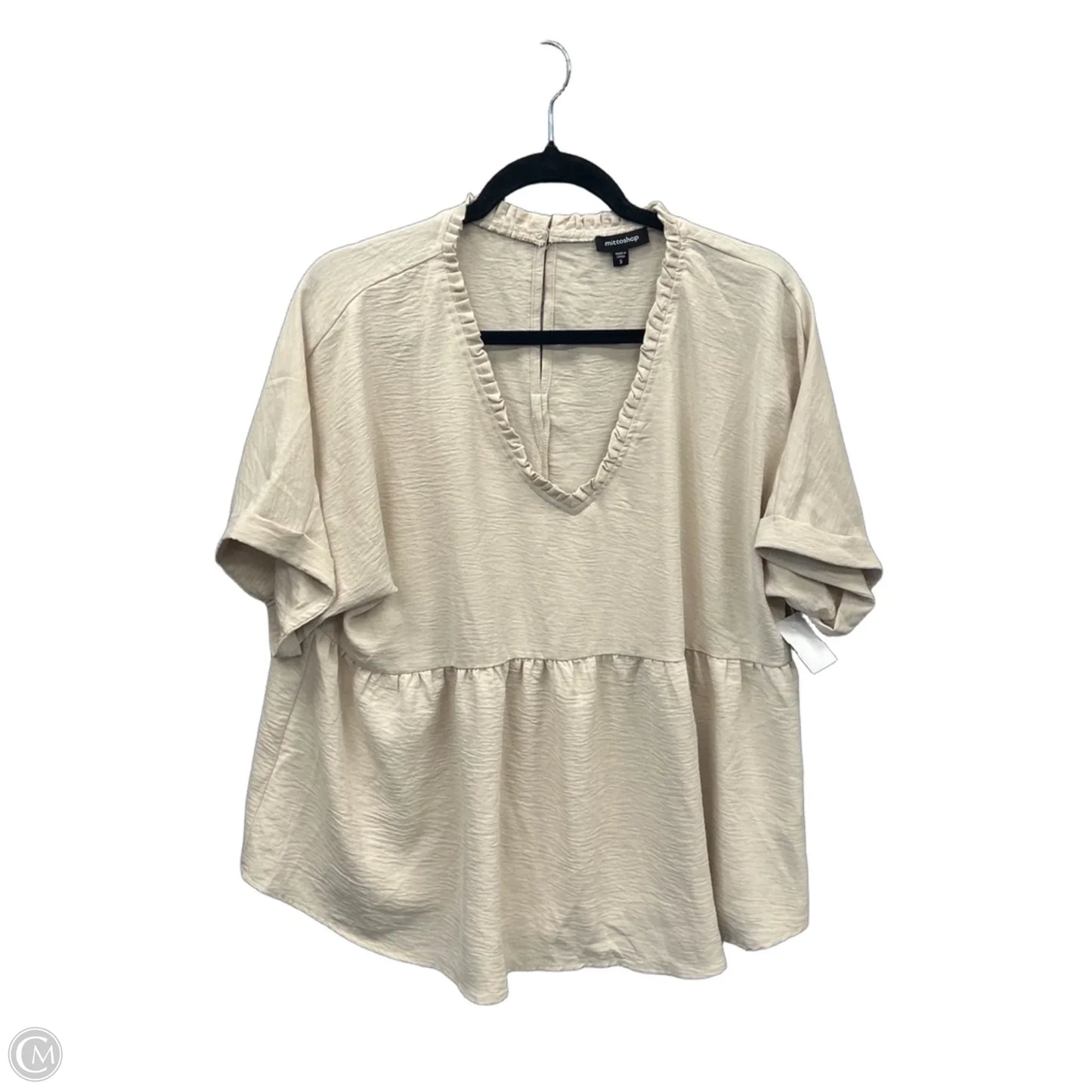 Top Short Sleeve By Mittoshop In Cream, Size: S