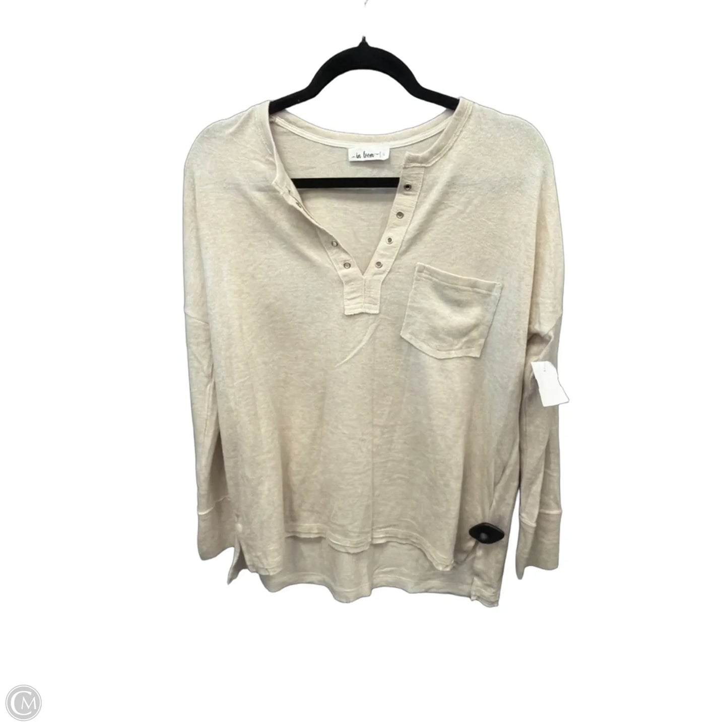 Top Long Sleeve By In Loom In Cream, Size: S