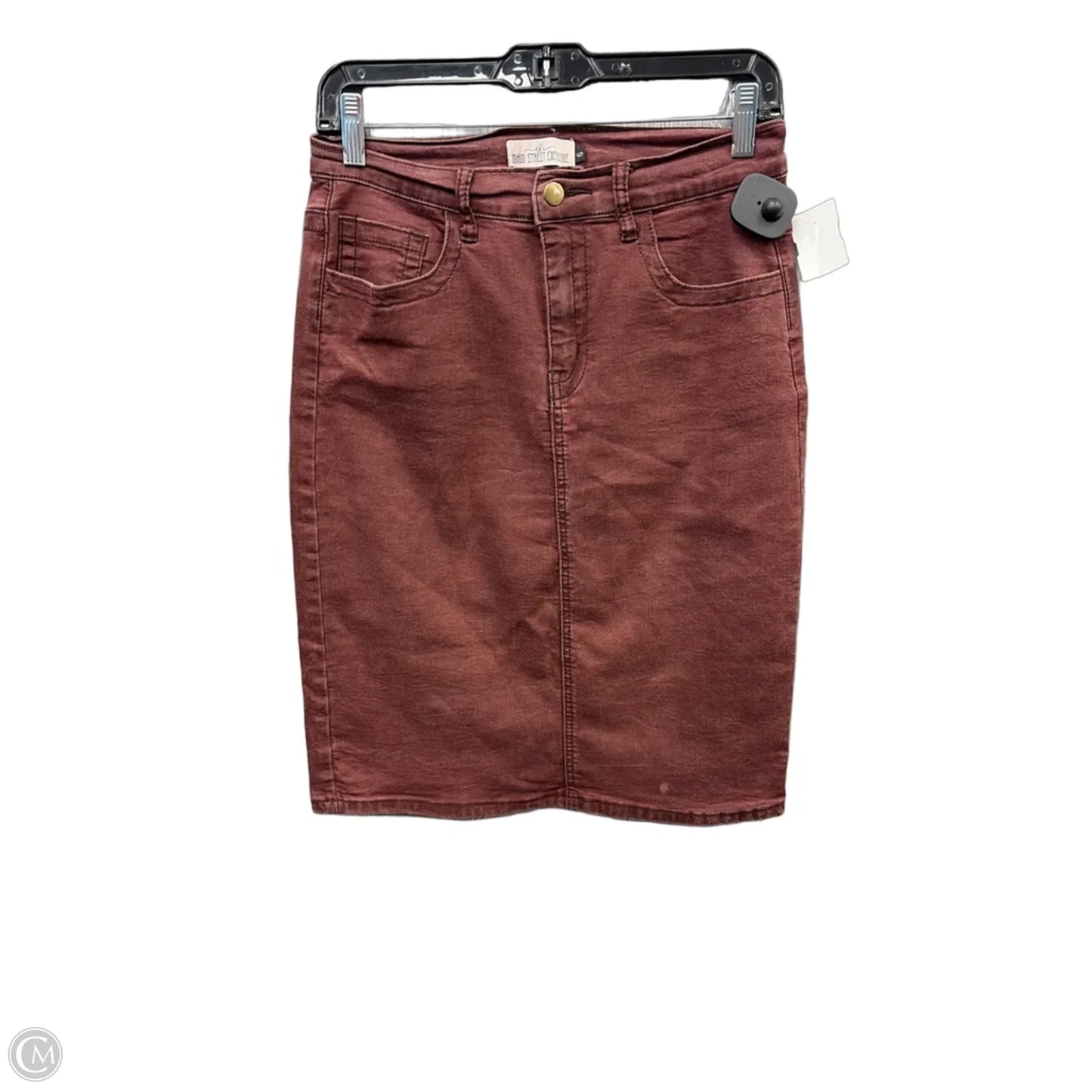 Skirt Midi By Clothes Mentor In Red Denim, Size: 6