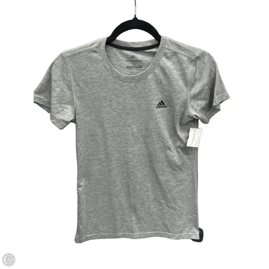 Athletic Top Short Sleeve By Adidas In Grey, Size: Xs