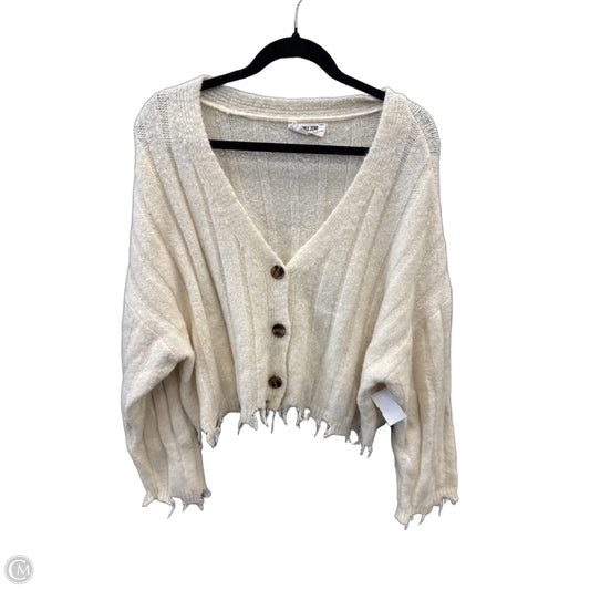 Sweater Cardigan By Double Zero In Cream, Size: L