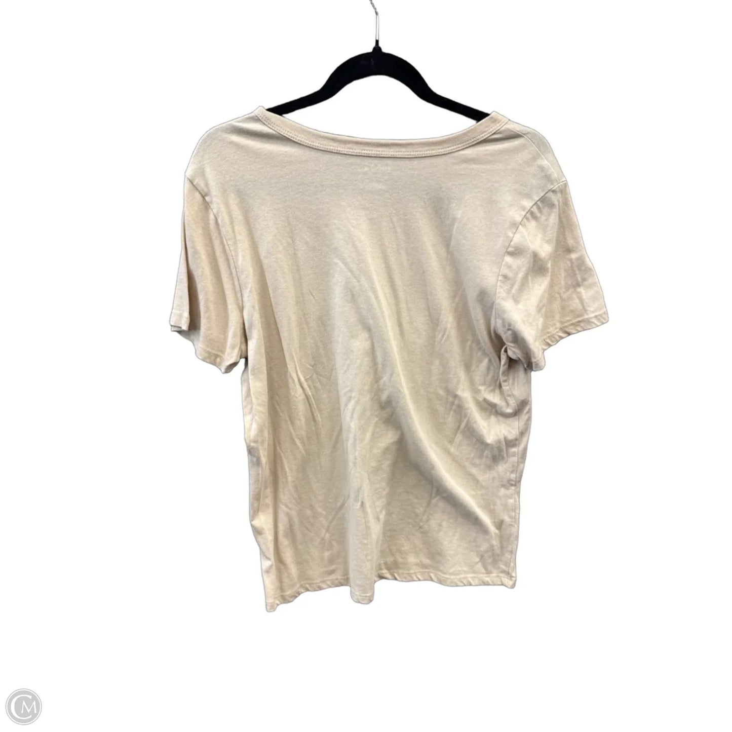 Top Short Sleeve By Zoe And Liv In Beige, Size: L