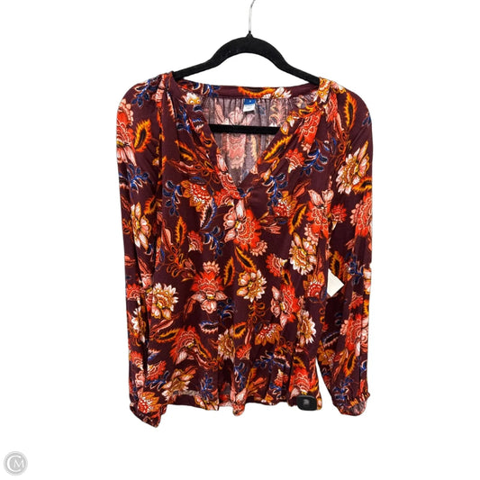 Top Long Sleeve By Old Navy In Maroon, Size: S