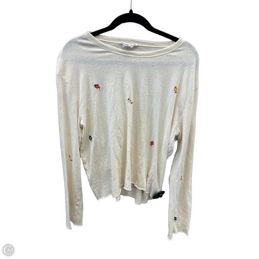 Top Long Sleeve By For The Republic In Cream, Size: M