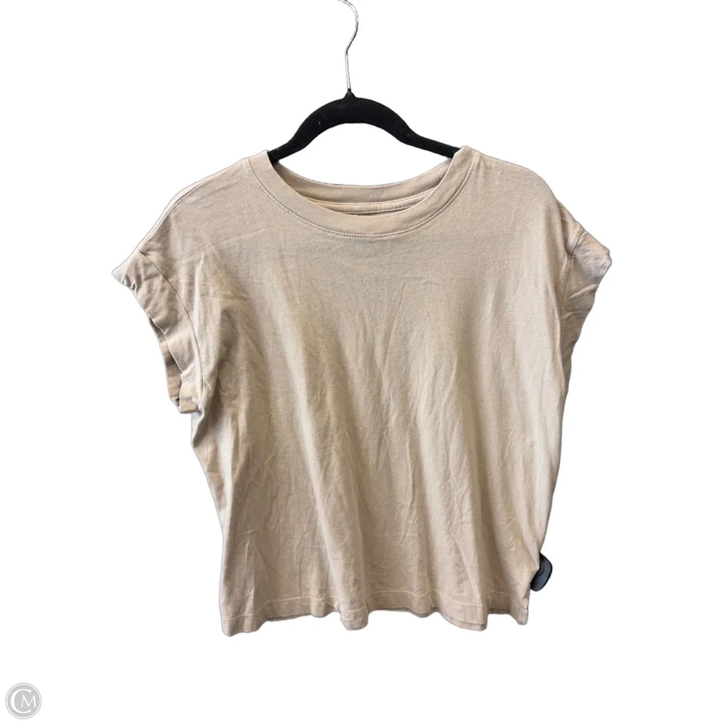 Top Short Sleeve Basic By A New Day In Beige, Size: M