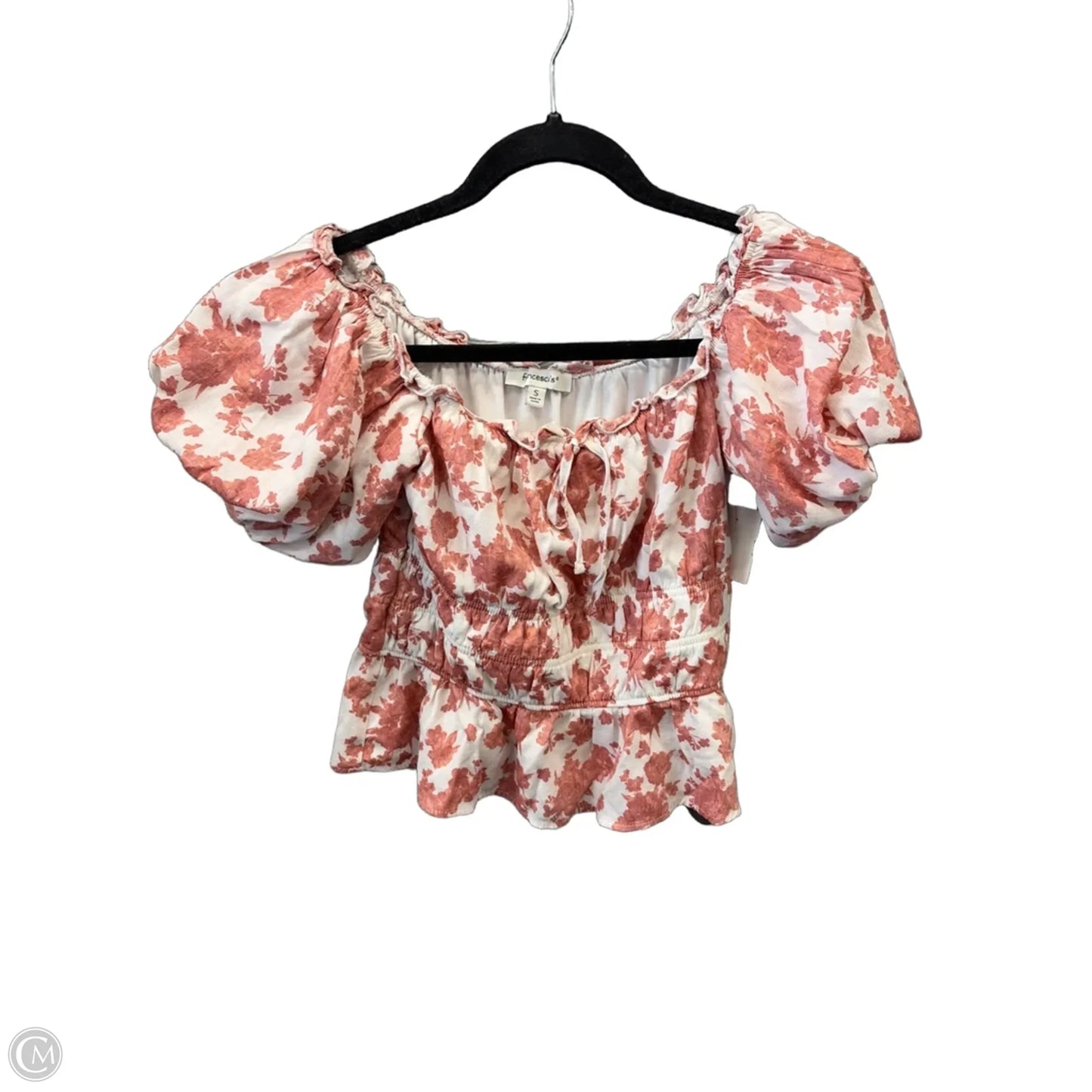 Top Short Sleeve By Francesca’s In Red & White, Size: S