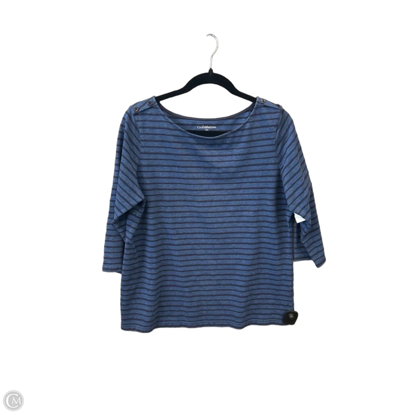 Top 3/4 Sleeve By Croft And Barrow In Blue, Size: Xl