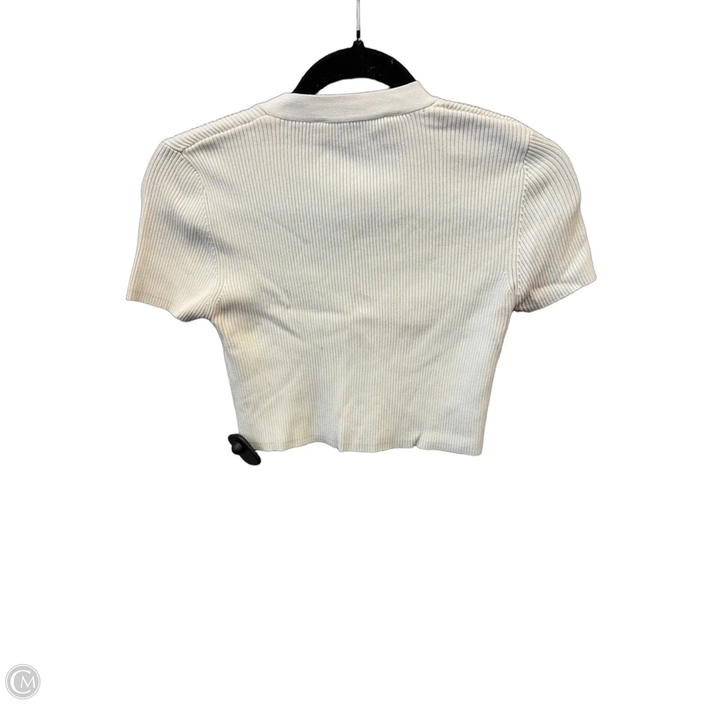 Top Short Sleeve By Zara In Cream, Size: S