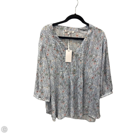 Top 3/4 Sleeve By Rose And Olive In Blue, Size: 1x