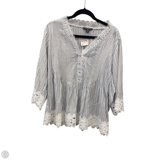 Top Long Sleeve By Chelsea And Theodore In Striped Pattern, Size: 1x