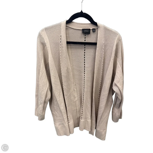 Cardigan By Cyrus In Beige, Size: 2x
