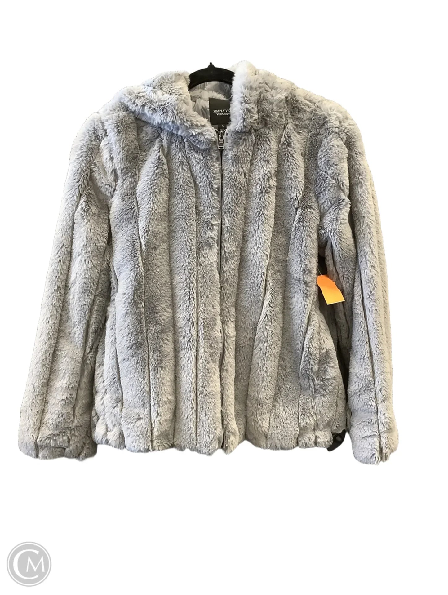 Coat Faux Fur & Sherpa By Simply Vera In Grey, Size: S