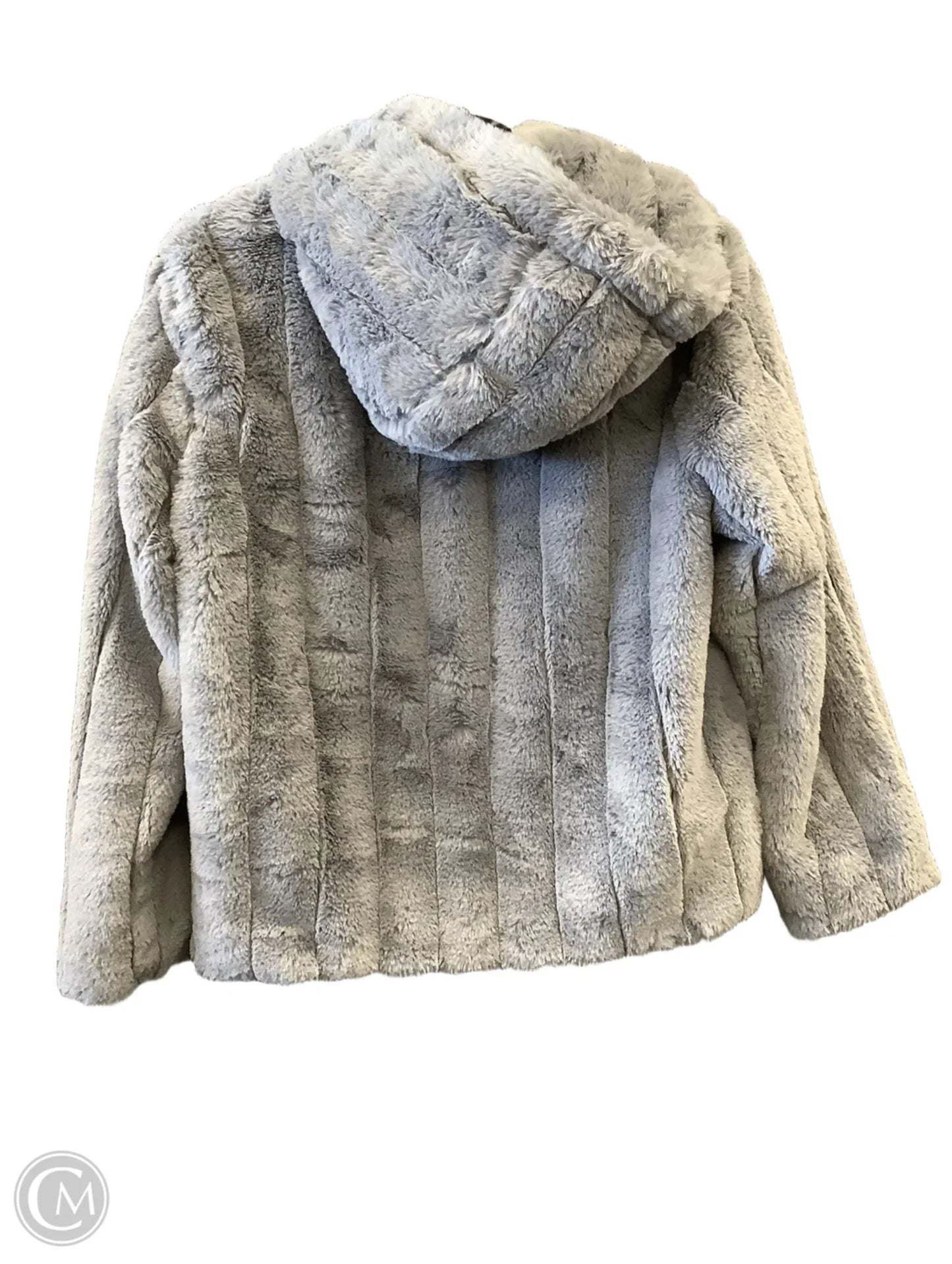 Coat Faux Fur & Sherpa By Simply Vera In Grey, Size: S