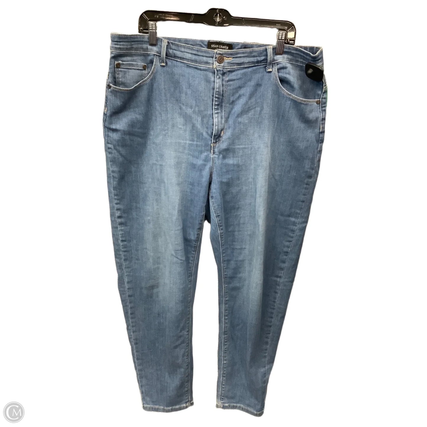 Jeans Skinny By Susan Graver In Blue Denim, Size: 18