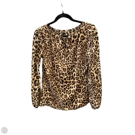 Top Long Sleeve By White House Black Market In Animal Print, Size: Xs