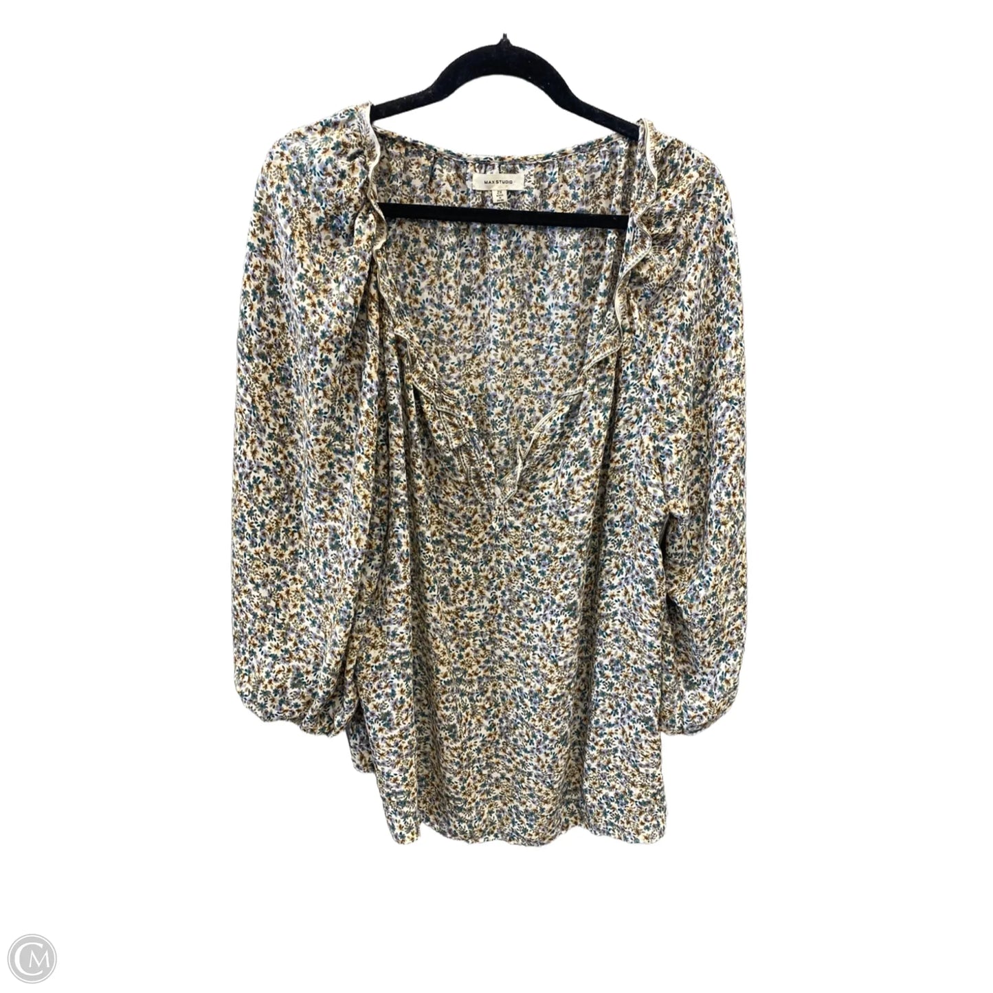 Top Long Sleeve By Max Studio In Floral Print, Size: 2x