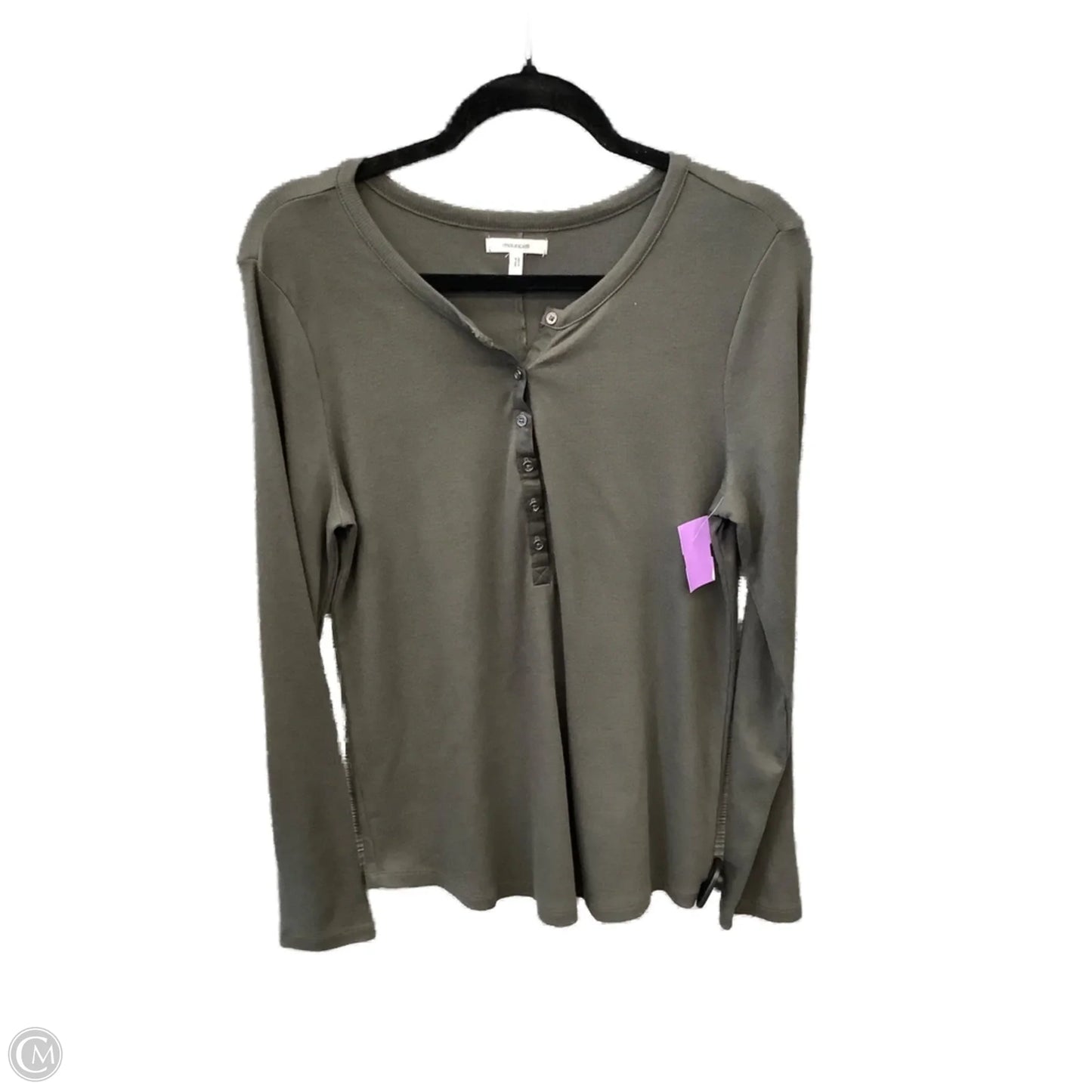 Top Long Sleeve Basic By Maurices In Grey, Size: L