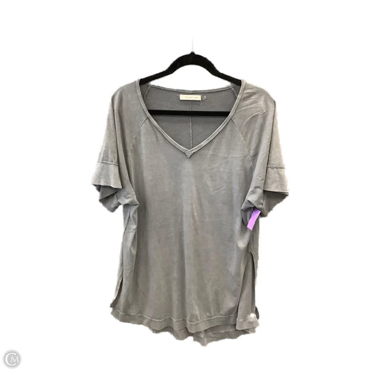 Top Short Sleeve By Mustard Seed In Grey, Size: S