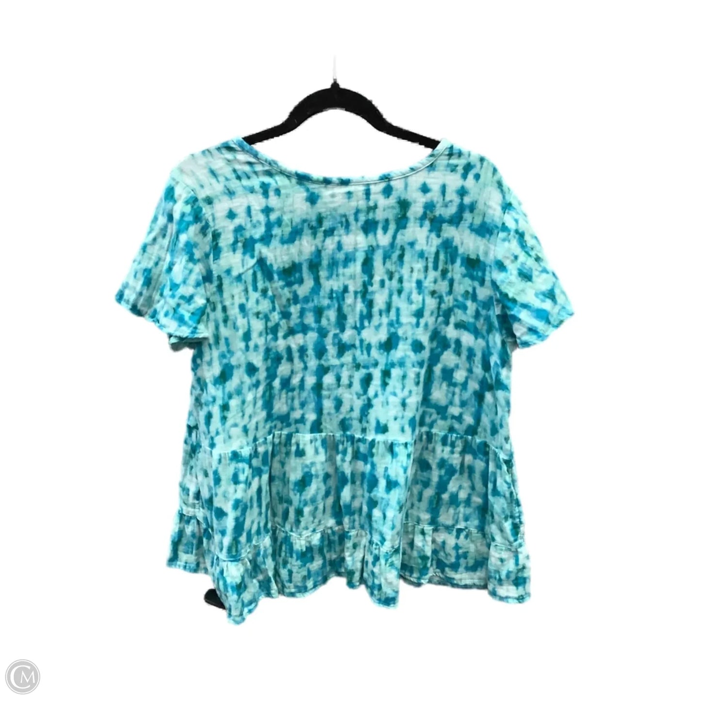 Top Short Sleeve By Terra & Sky In Blue, Size: Xl