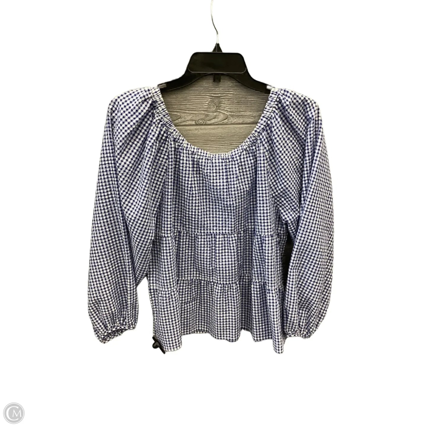 Top Long Sleeve By Old Navy In Plaid Pattern, Size: M