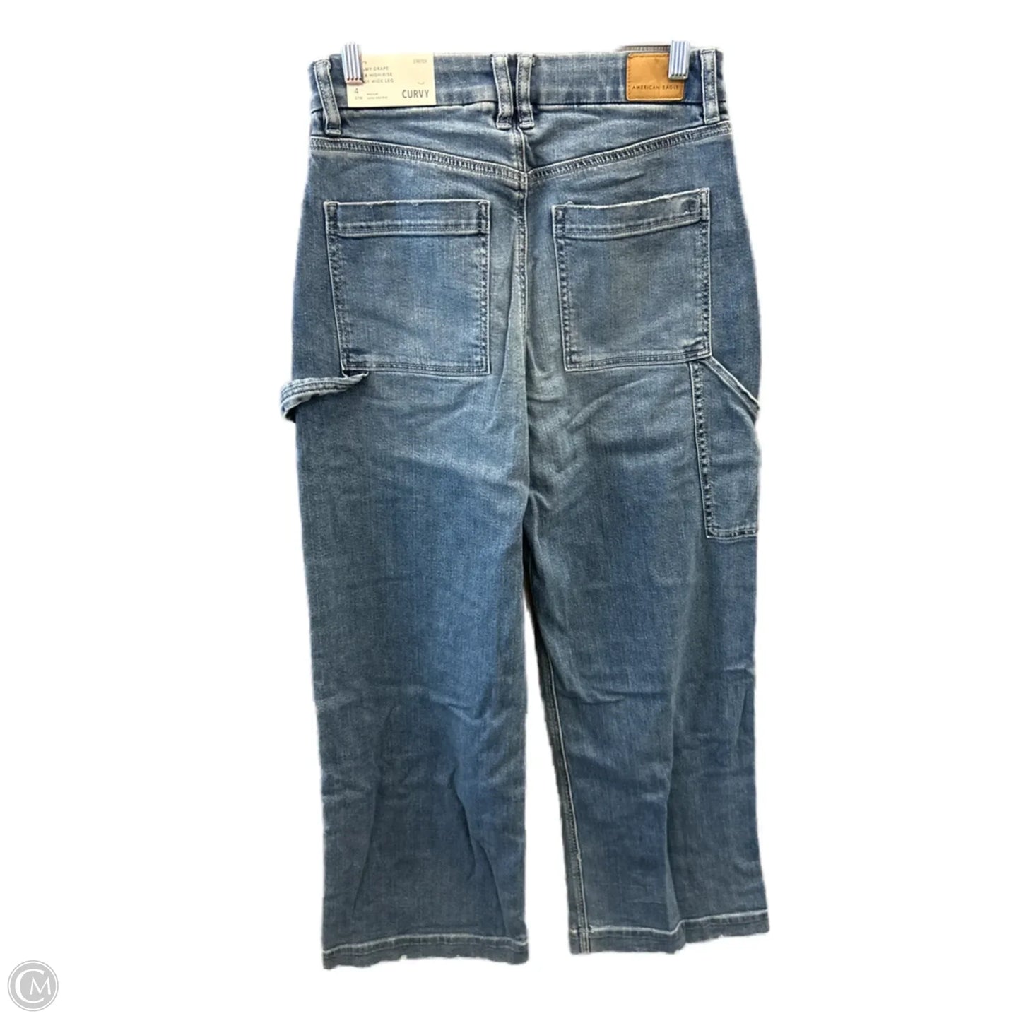 Jeans Wide Leg By American Eagle In Blue Denim, Size: 4