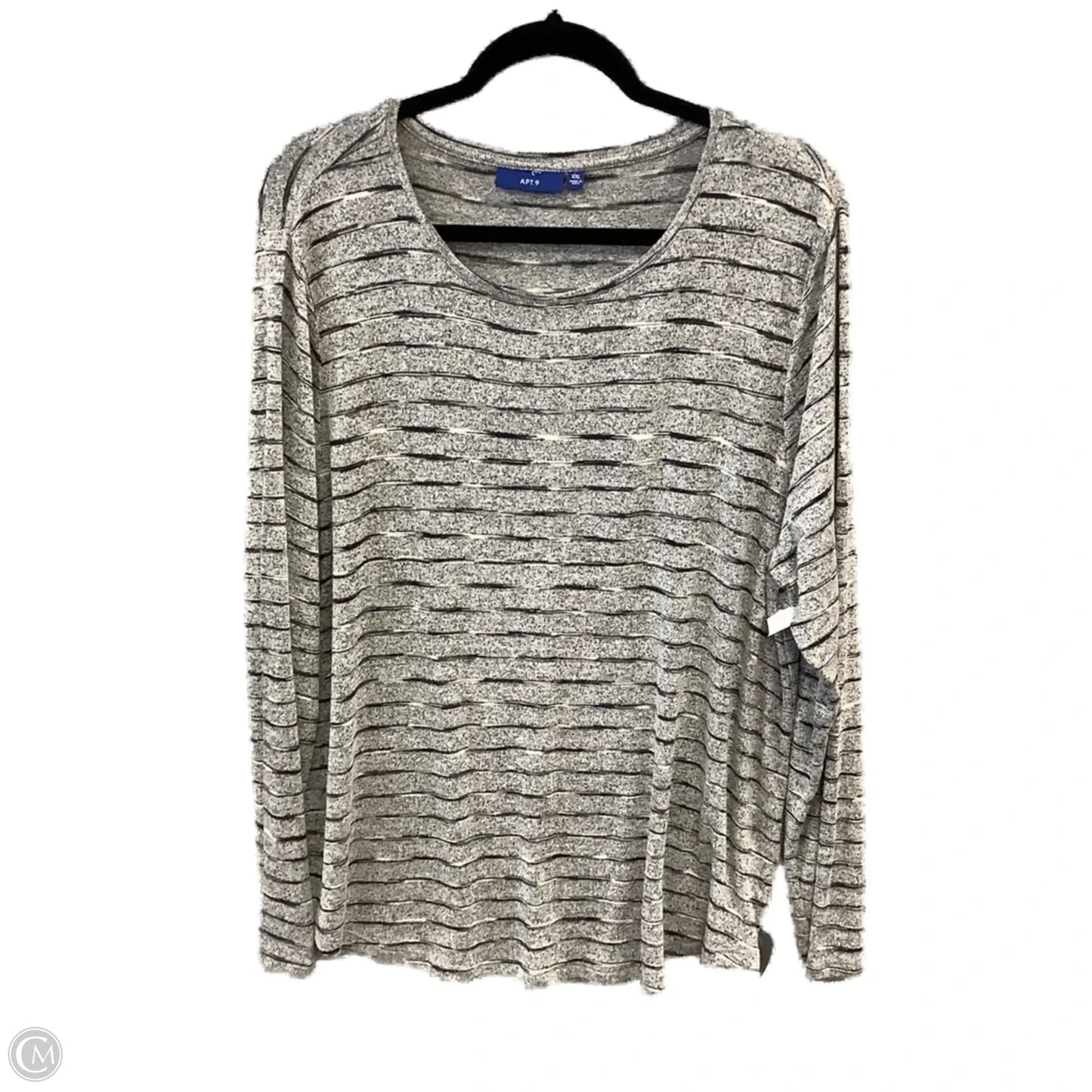 Top Long Sleeve By Apt 9 In Grey, Size: Xxl
