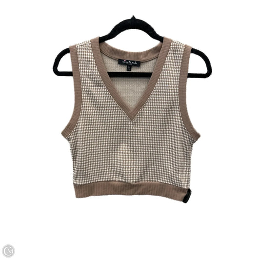 Vest Sweater By Clothes Mentor In Brown, Size: L