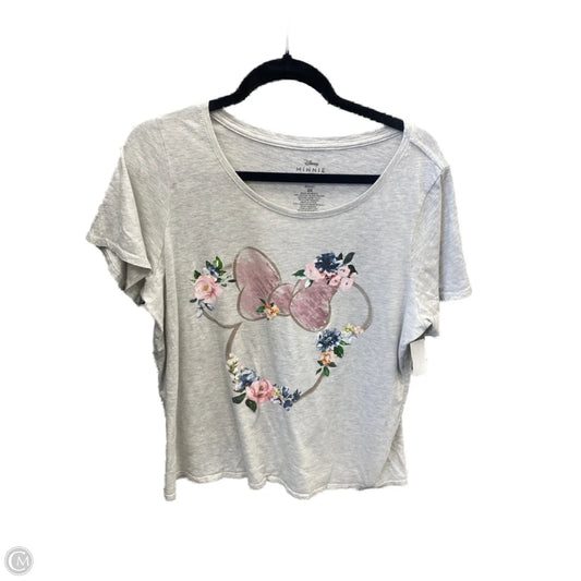 Top Short Sleeve By Disney In Grey, Size: Xl