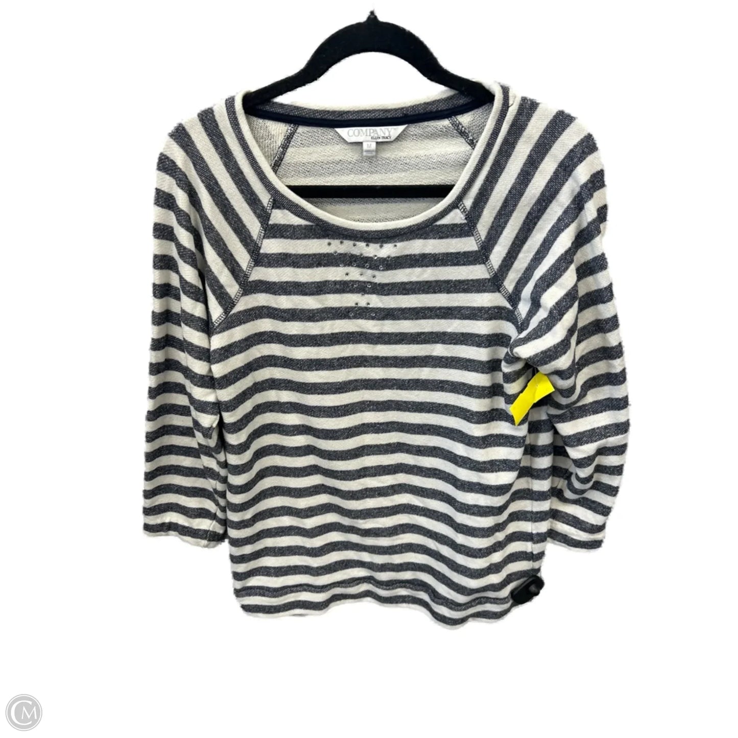 Top Long Sleeve By Company In Striped Pattern, Size: M