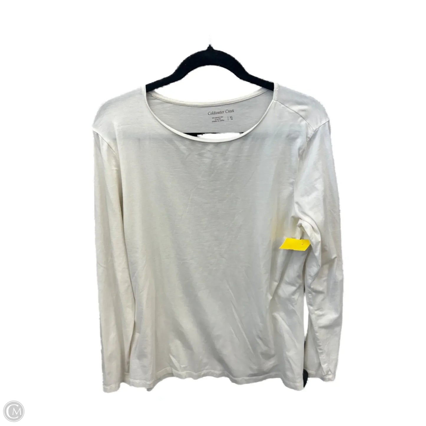 Top Long Sleeve Basic By Coldwater Creek In White, Size: Xl