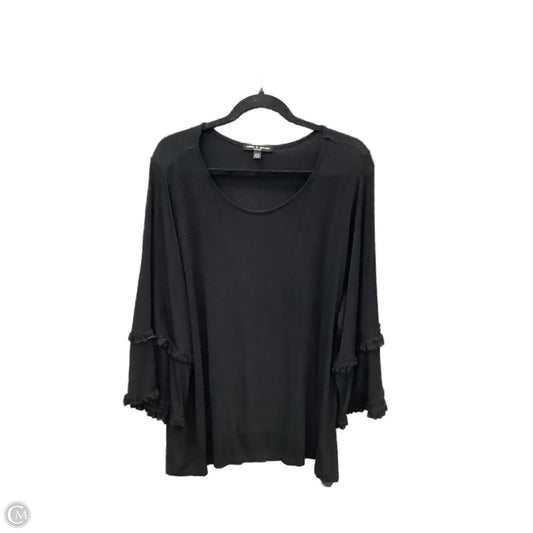 Top Long Sleeve By Cable And Gauge In Black, Size: 1x