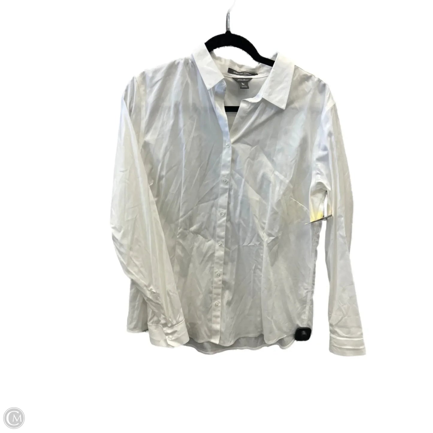 Top Long Sleeve By Eddie Bauer In White, Size: L