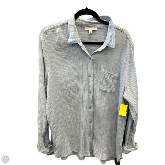 Top Long Sleeve By Anne Klein In Blue, Size: Xl