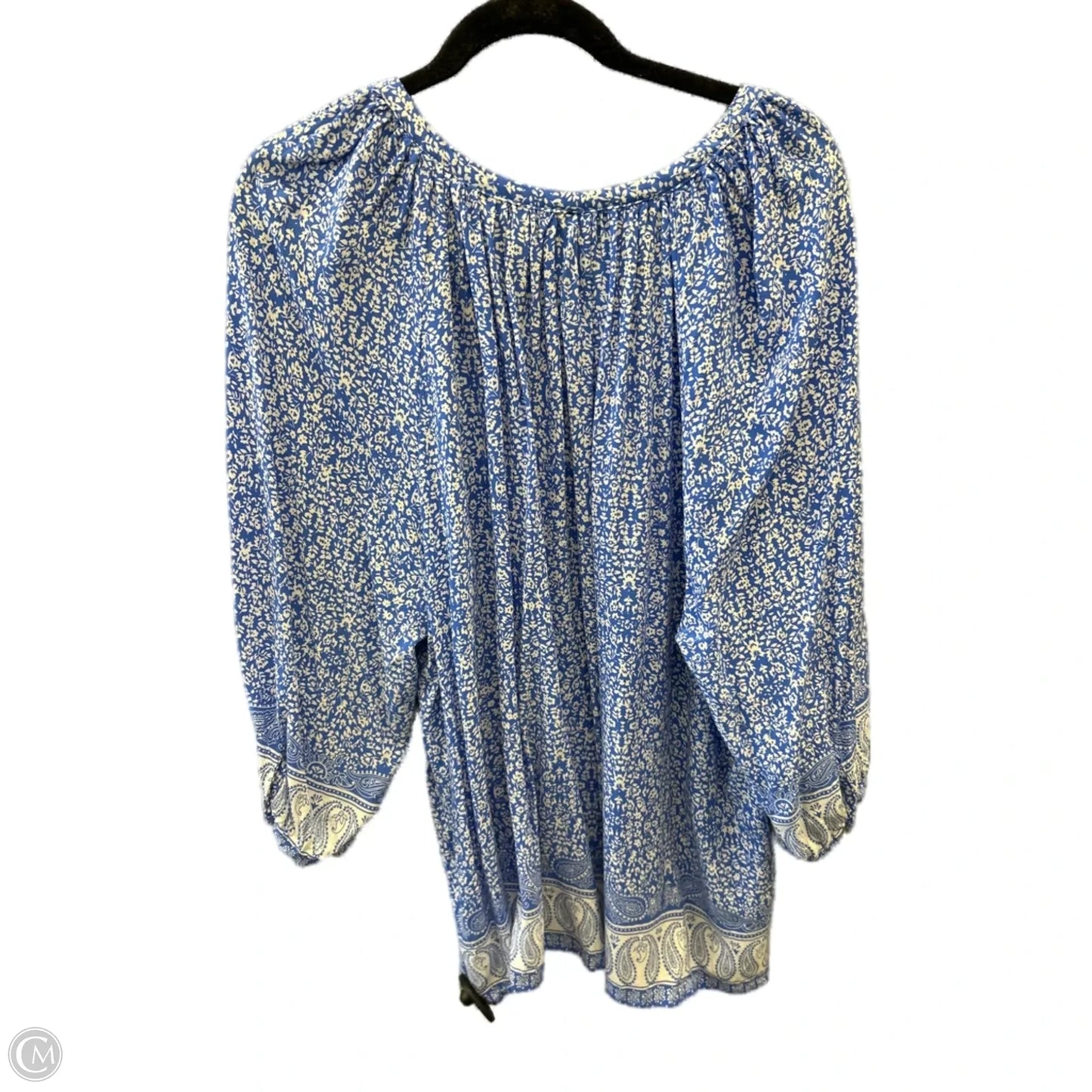 Top Long Sleeve By Jones And Co In Blue, Size: 3x