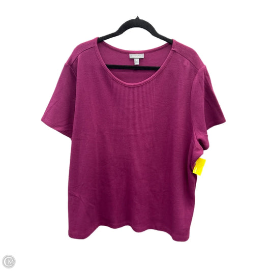 Top Short Sleeve By Essentials In Purple, Size: 3x