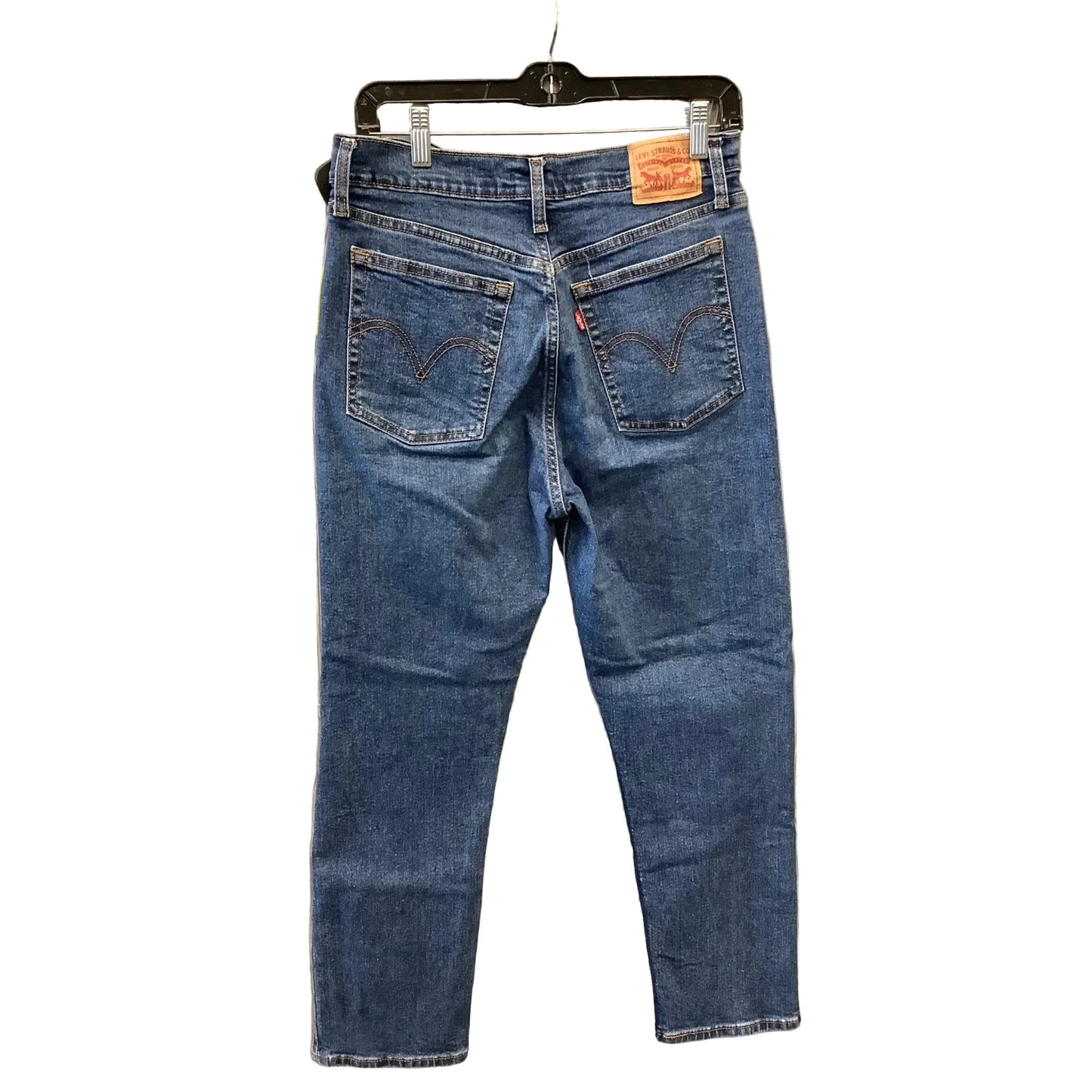 Jeans Straight By Levis In Blue Denim, Size: 12