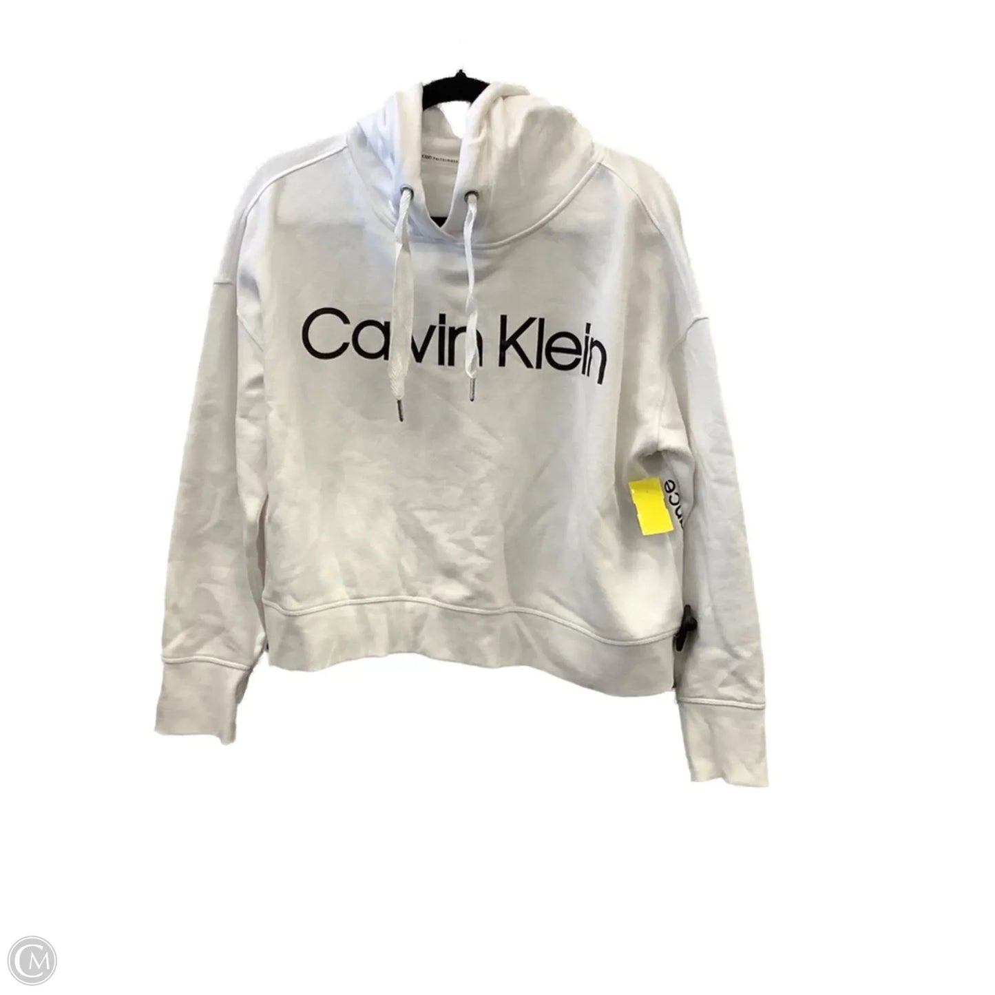 Sweatshirt Hoodie By Calvin Klein In White, Size: L
