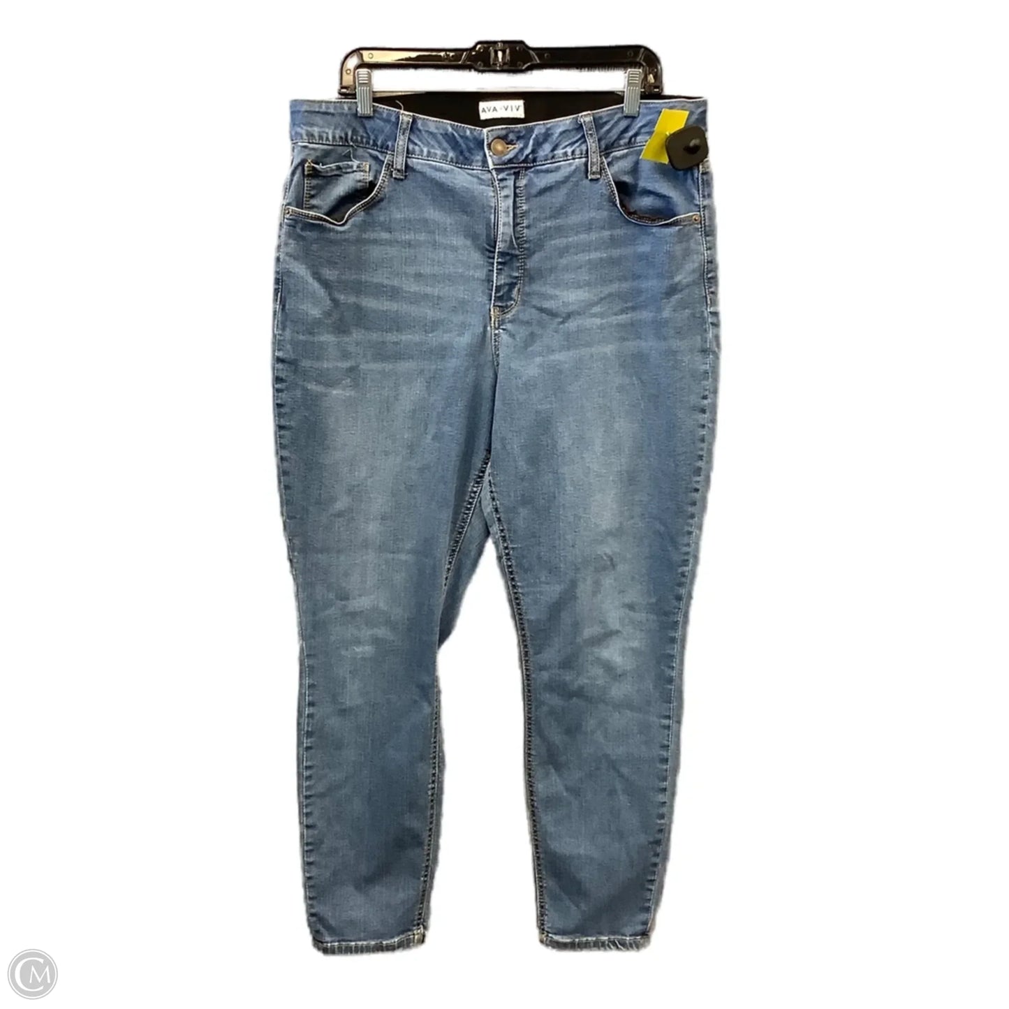 Jeans Skinny By Ava & Viv In Blue Denim, Size: 18
